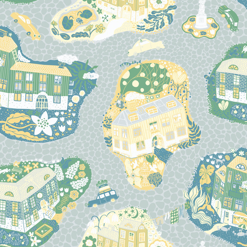 Staden Wallpaper Wallpaper York Wallcoverings Roll Light Blue