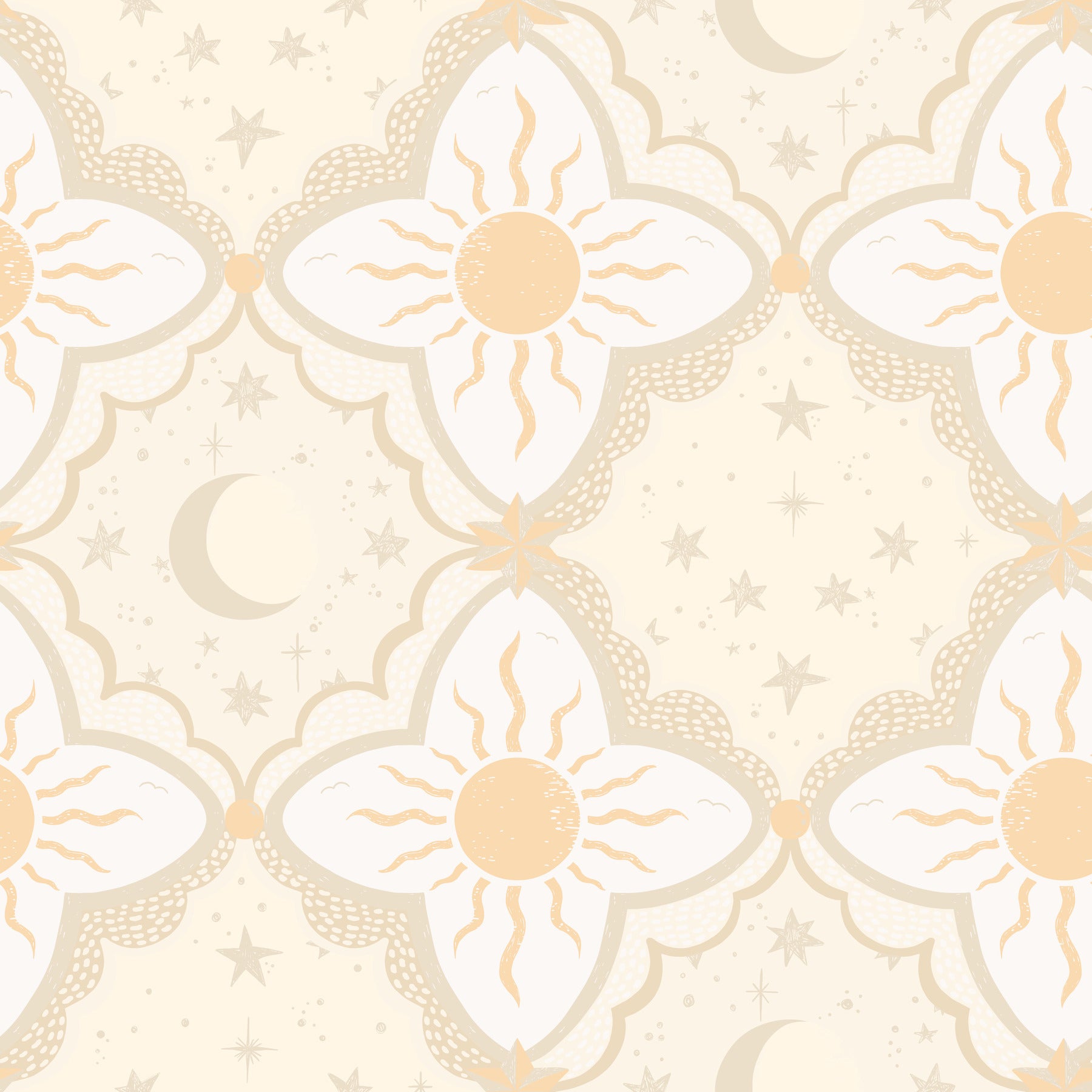Sol & Måne Wallpaper Wallpaper York Wallcoverings Roll Tangerine