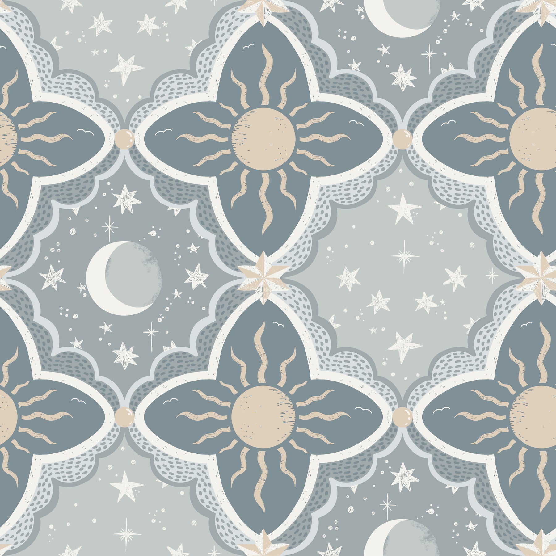 Sol & Måne Wallpaper Wallpaper York Wallcoverings Roll Blue