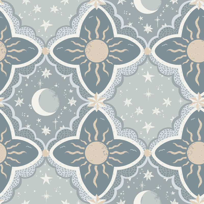 Sol & Måne Wallpaper Wallpaper York Wallcoverings Roll Blue