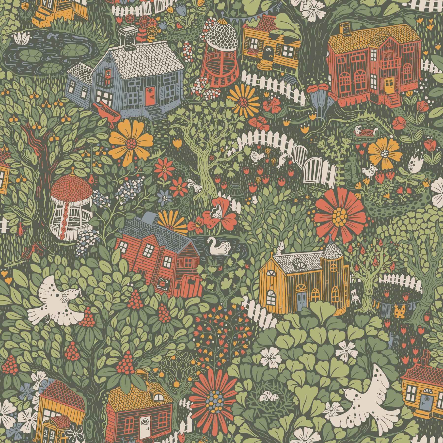 Bygga Bo Wallpaper Wallpaper York Wallcoverings Roll Dark Green