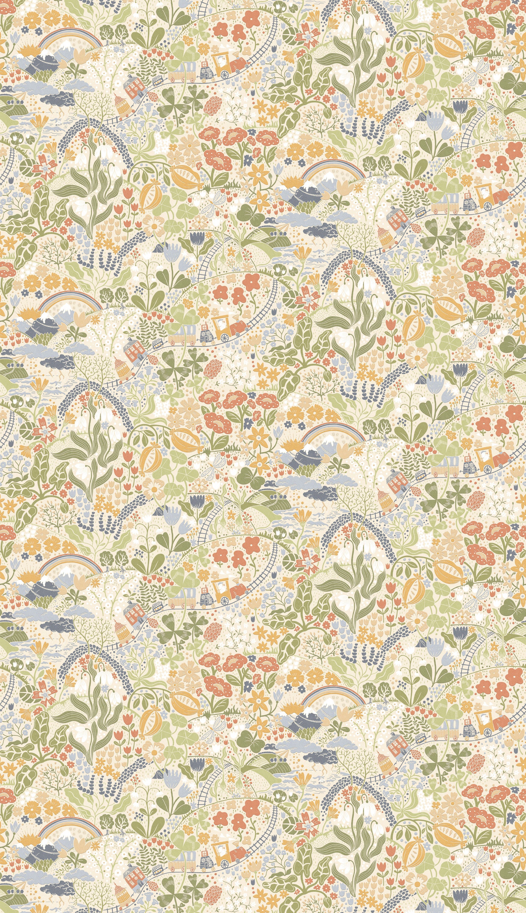 Tåget Mural Wallpaper York Wallcoverings Each Light Green