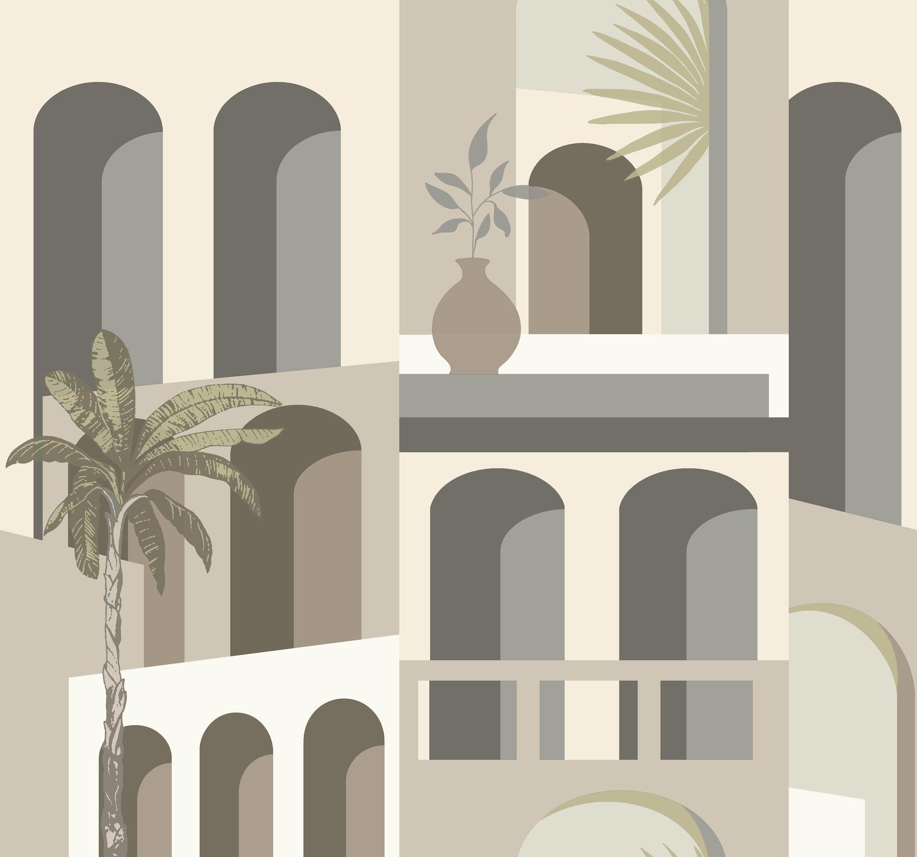 Monte Vista Wallpaper York Wallcoverings Double Roll Sand & Fog 