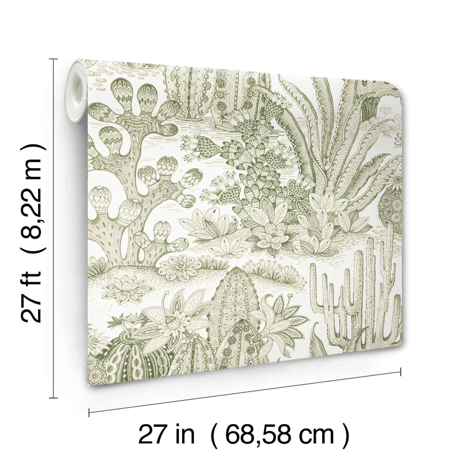 Lotus Land Cacti Wallpaper York Wallcoverings   