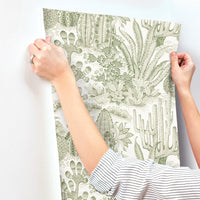 Lotus Land Cacti Wallpaper York Wallcoverings   