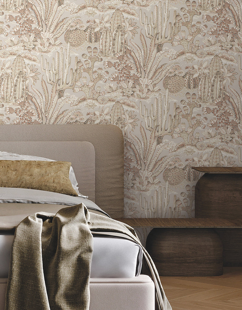 Lotus Land Cacti Wallpaper York Wallcoverings   