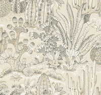 Lotus Land Cacti Wallpaper York Wallcoverings Double Roll Dune 