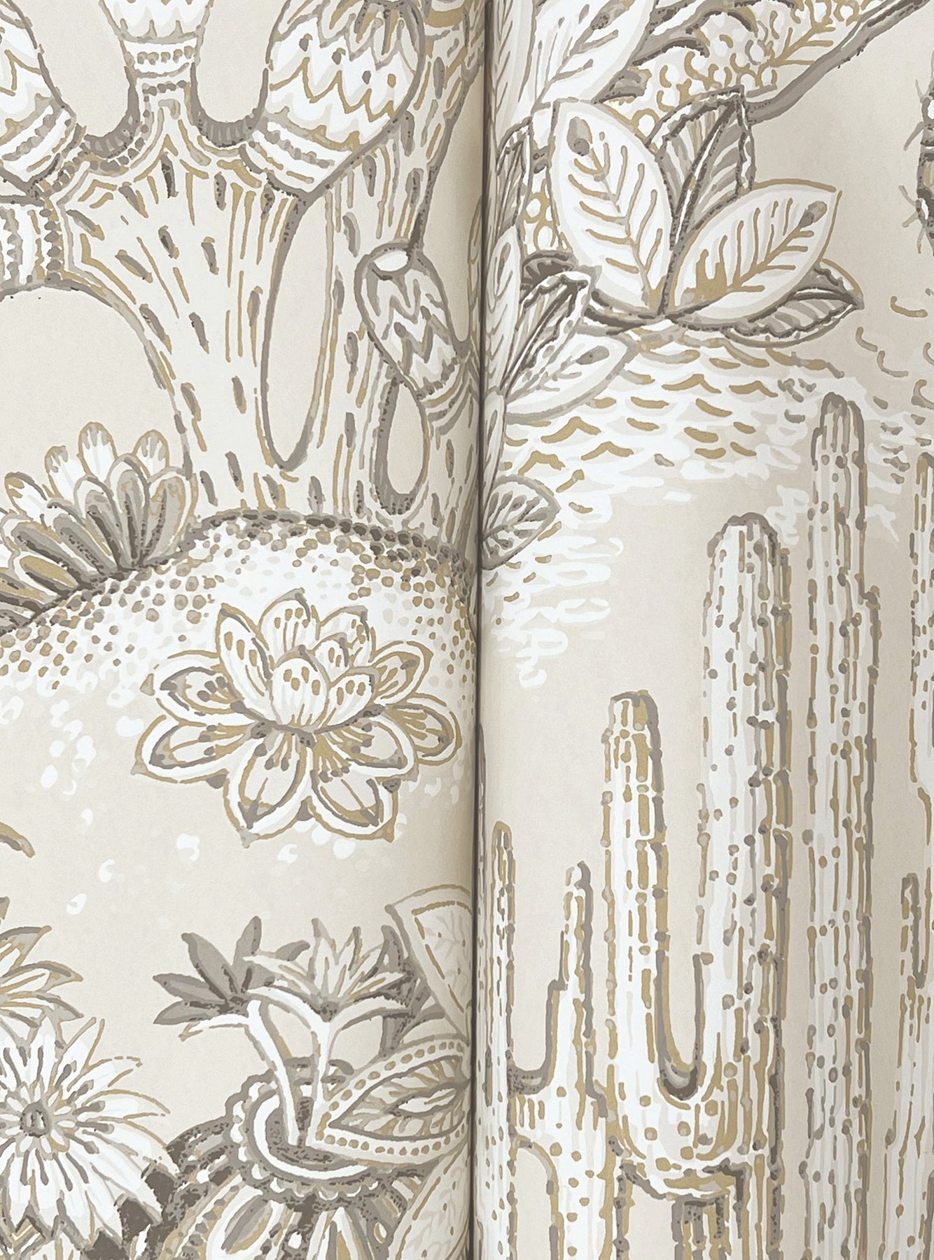 Lotus Land Cacti Wallpaper York Wallcoverings   