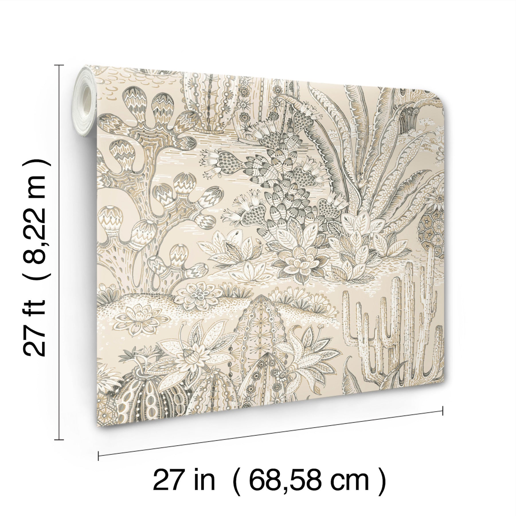 Lotus Land Cacti Wallpaper York Wallcoverings   