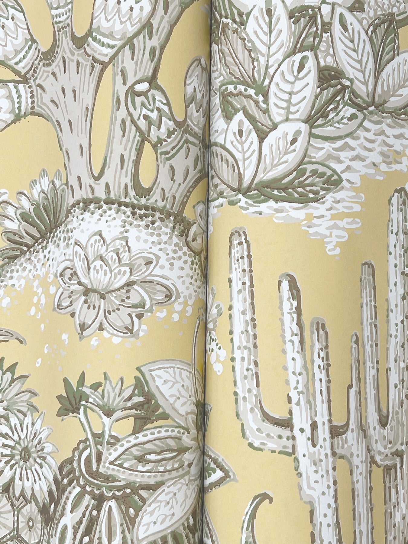 Lotus Land Cacti Wallpaper York Wallcoverings   