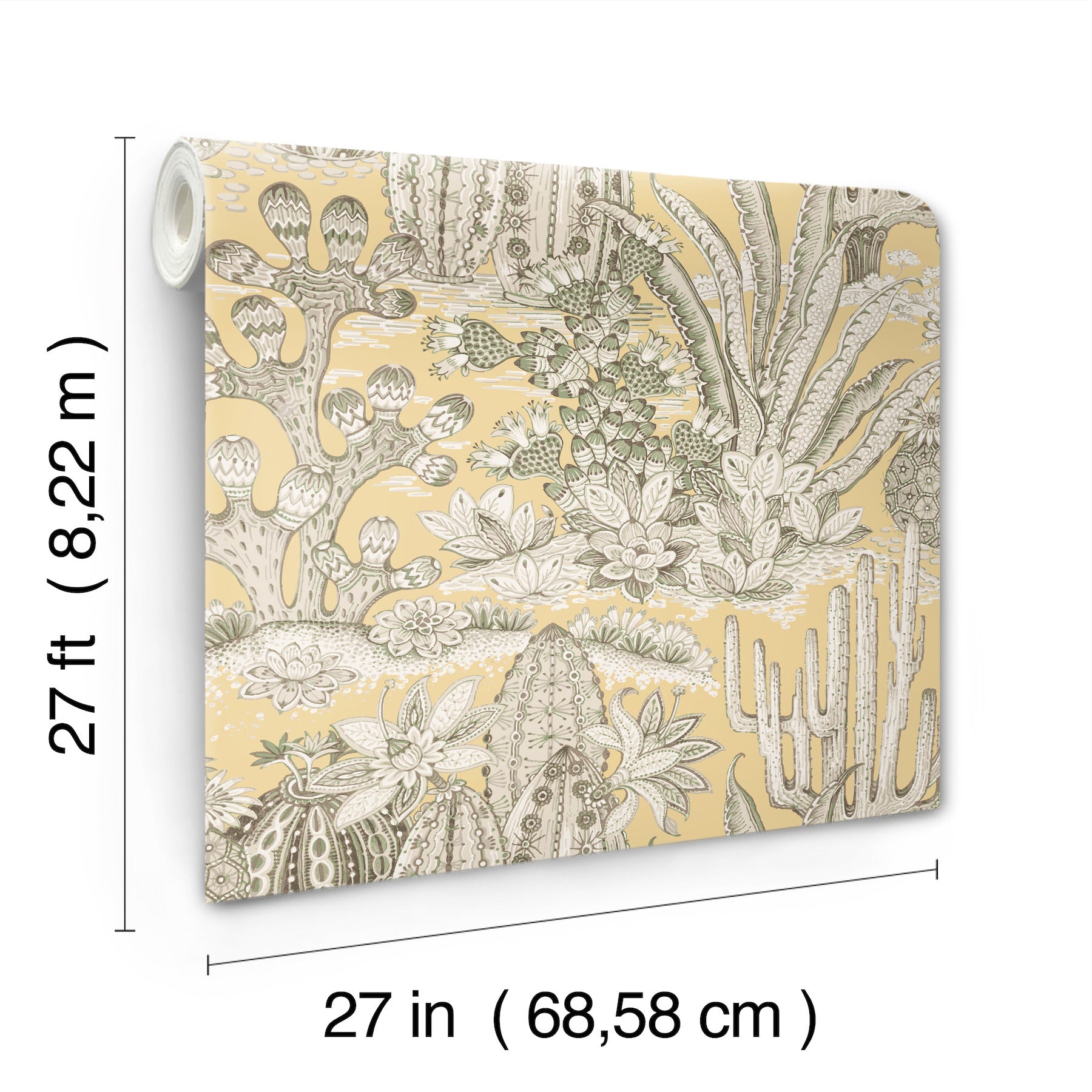 Lotus Land Cacti Wallpaper York Wallcoverings   
