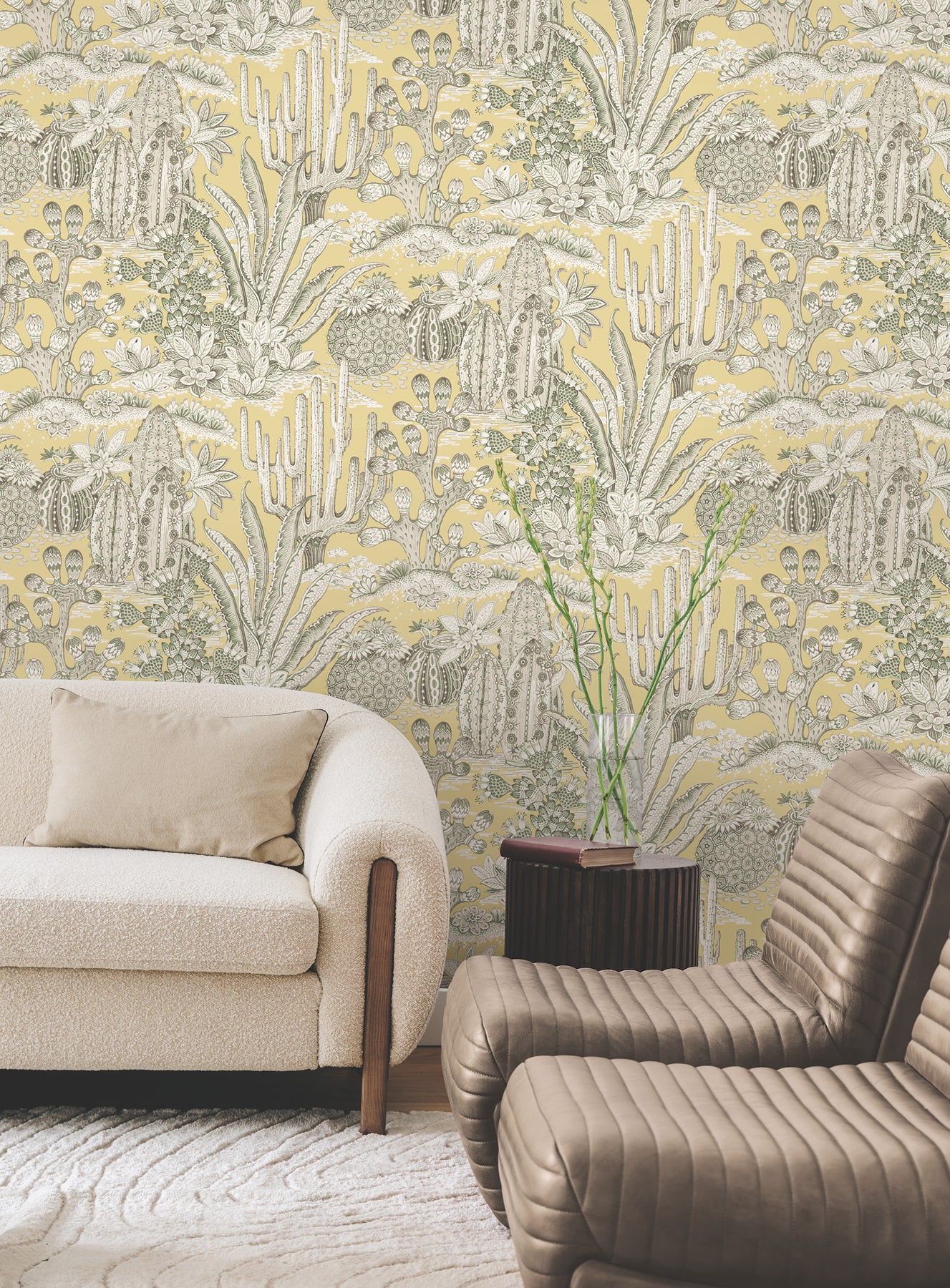 Lotus Land Cacti Wallpaper York Wallcoverings   