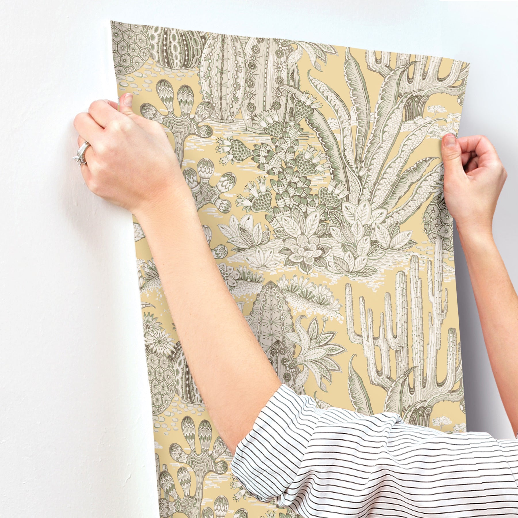Lotus Land Cacti Wallpaper York Wallcoverings   