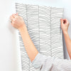 Cascade Palm Chevron Wallpaper York Wallcoverings   