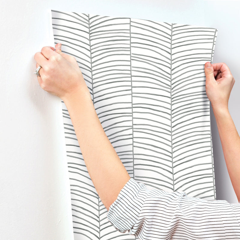 Cascade Palm Chevron Wallpaper York Wallcoverings   