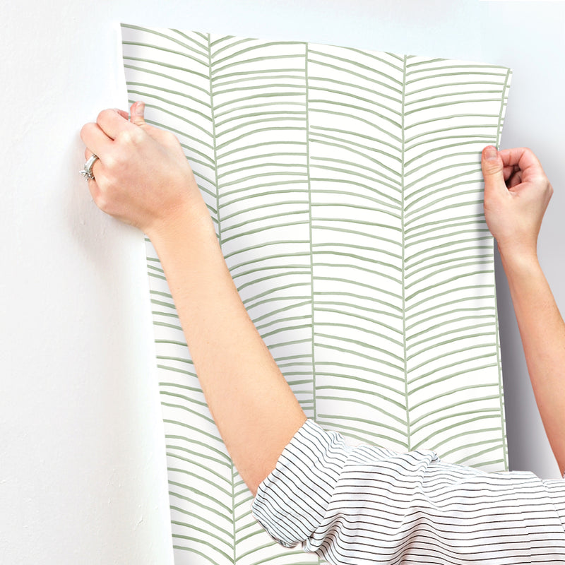 Cascade Palm Chevron Wallpaper York Wallcoverings   