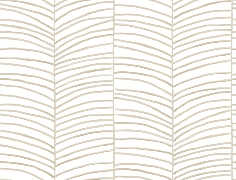 Cascade Palm Chevron Wallpaper York Wallcoverings Double Roll Dune 