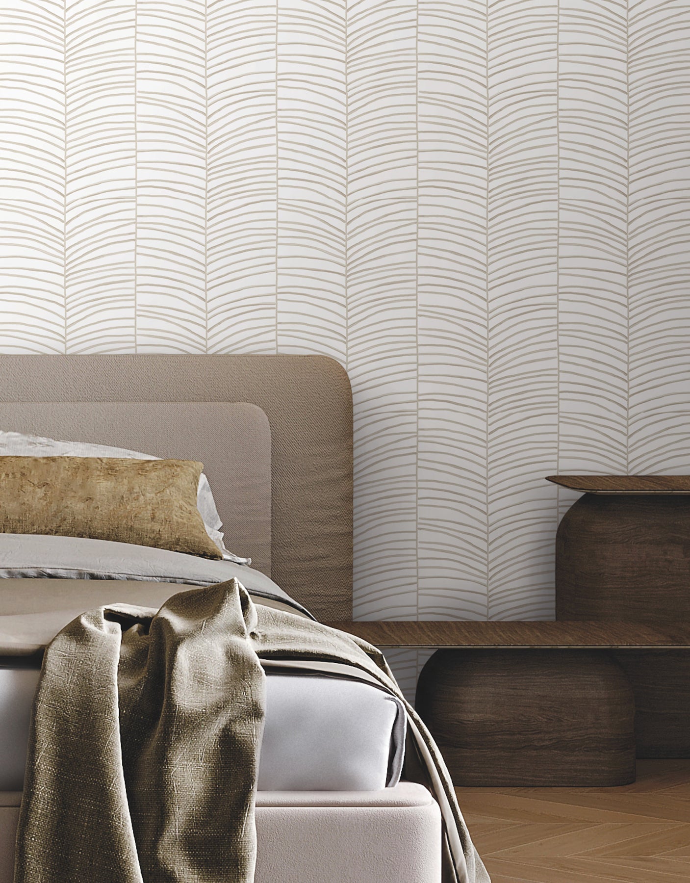 Cascade Palm Chevron Wallpaper York Wallcoverings   