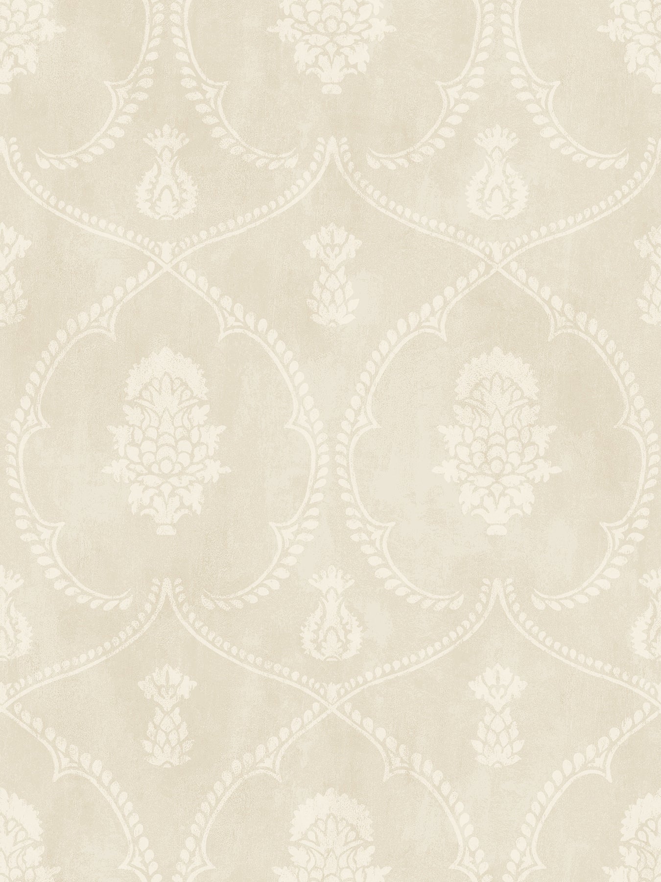 Royal Damask Wallpaper Wallpaper Ronald Redding Double Roll Beige 