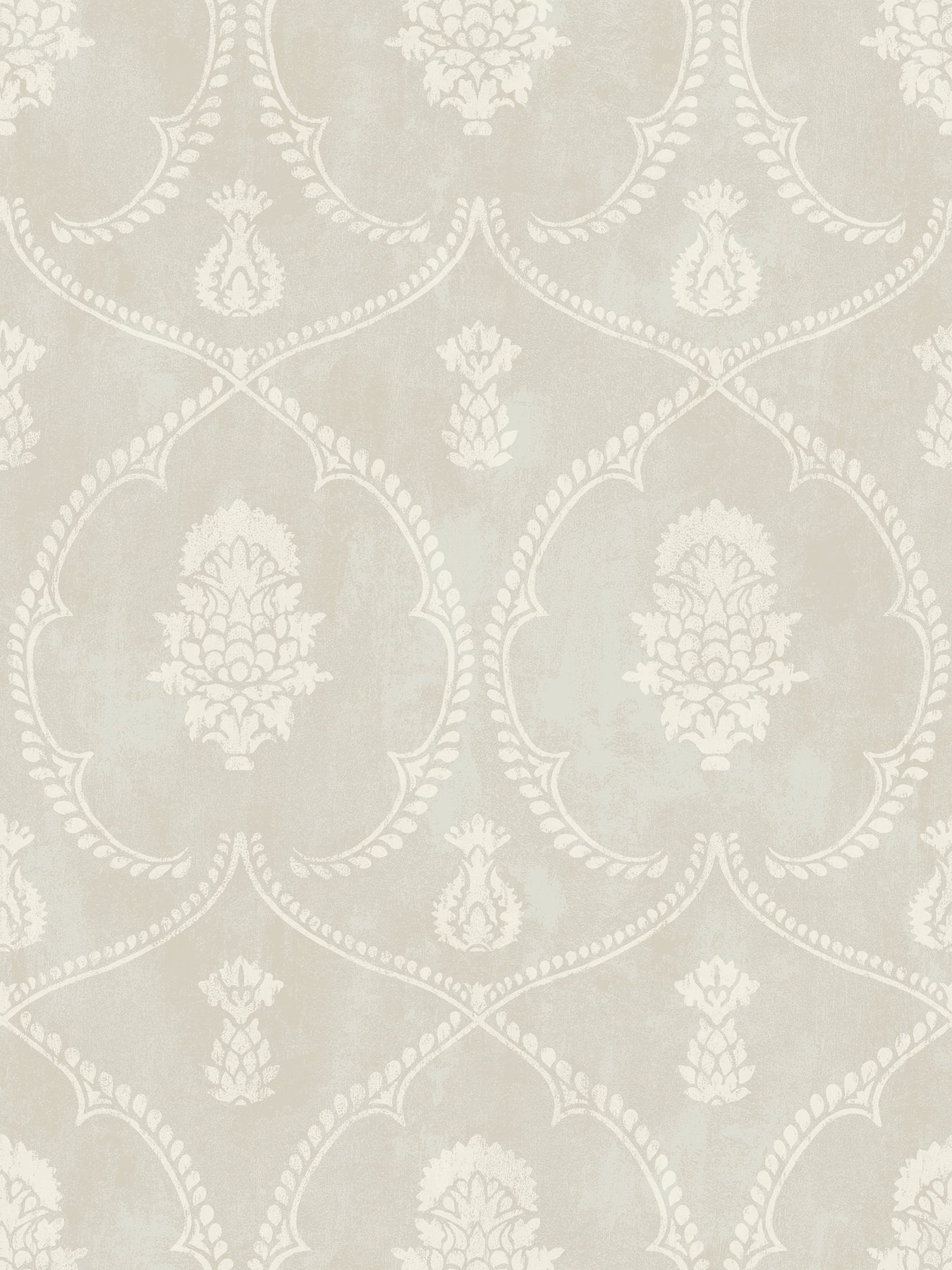 Royal Damask Wallpaper Wallpaper Ronald Redding Double Roll Soft Grey 