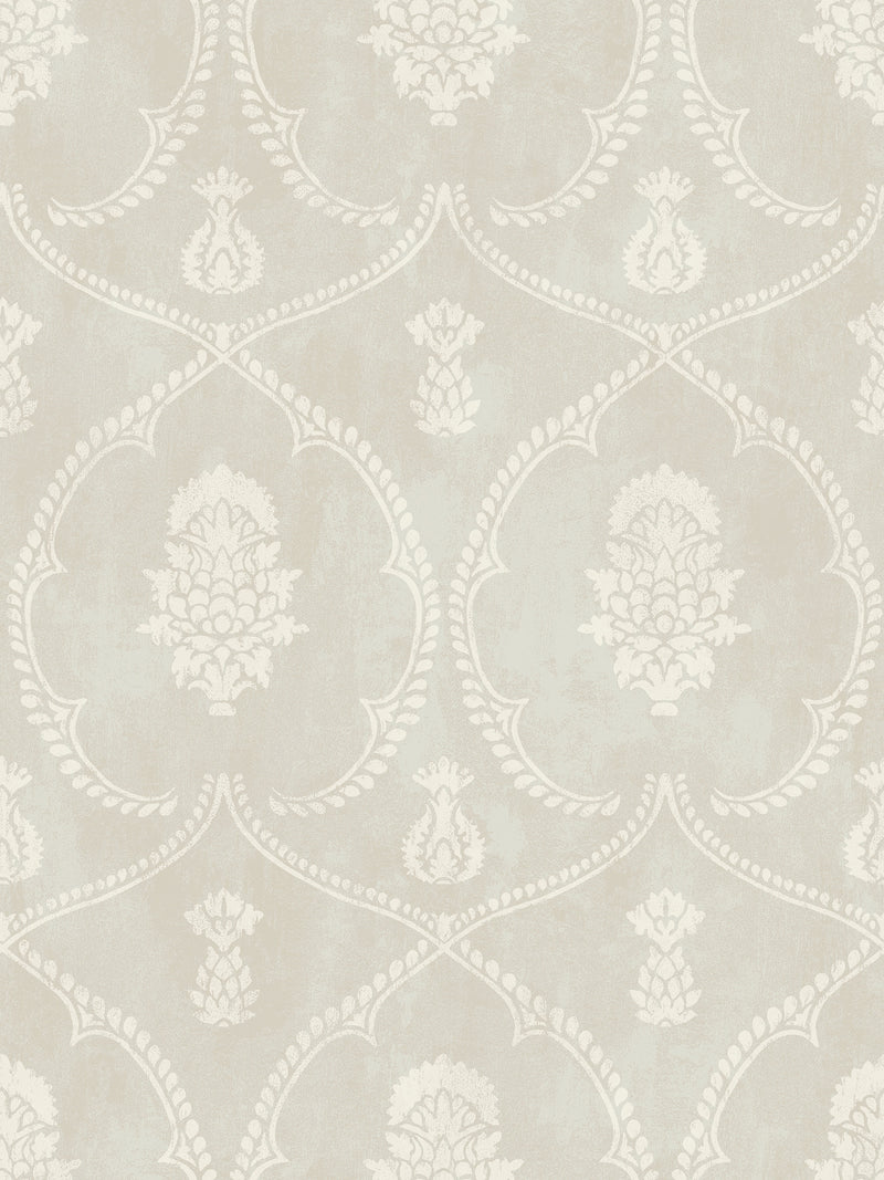 Royal Damask Wallpaper Wallpaper Ronald Redding Double Roll Soft Grey 