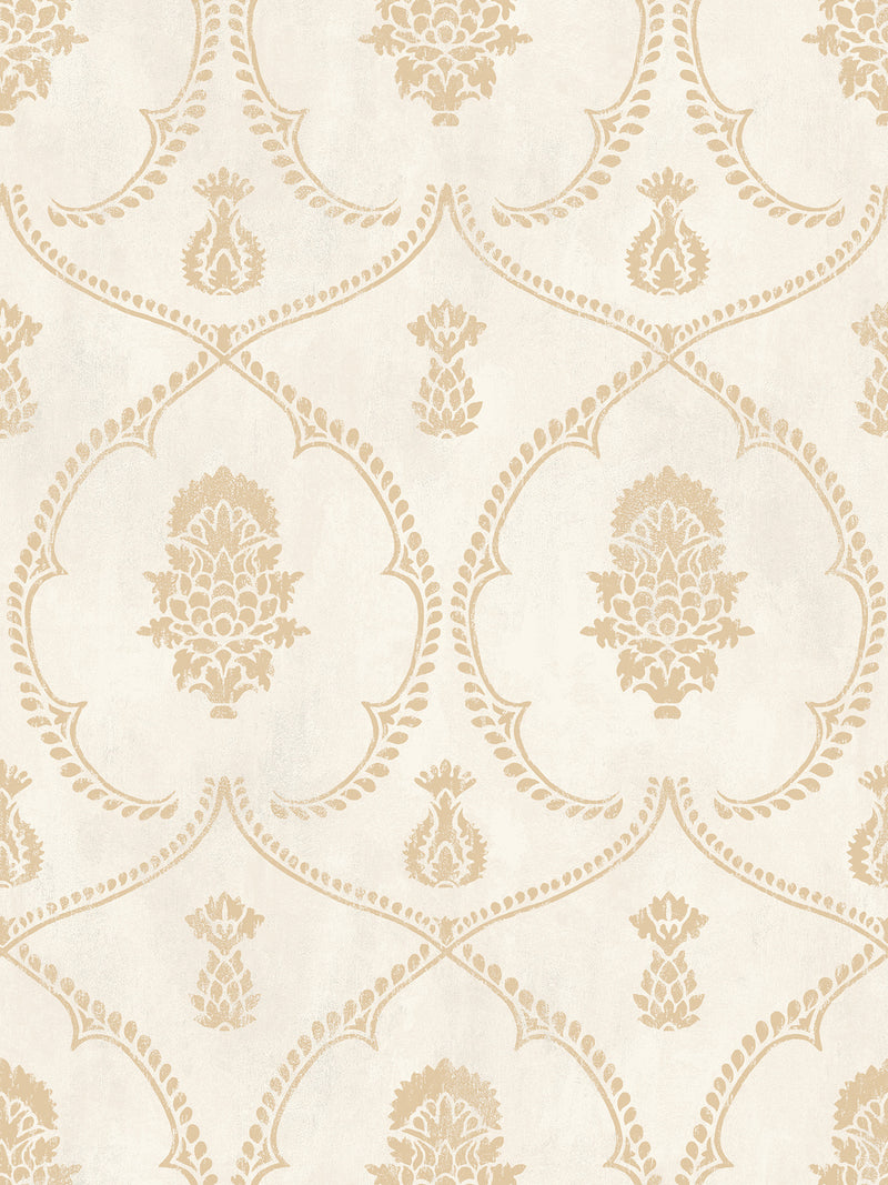 Royal Damask Wallpaper Wallpaper Ronald Redding Double Roll Soft Gold 