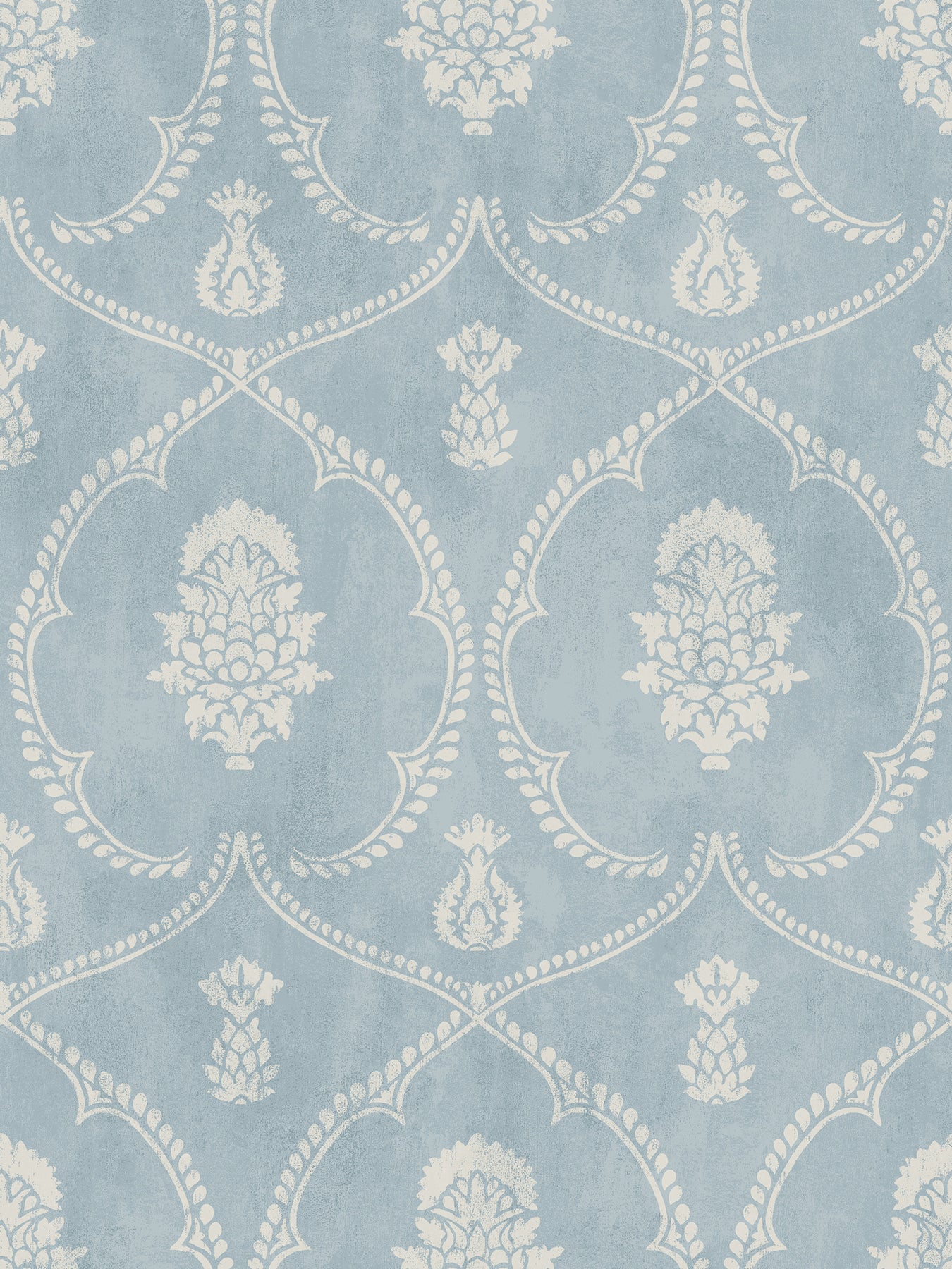 Royal Damask Wallpaper Wallpaper Ronald Redding Double Roll Blue 