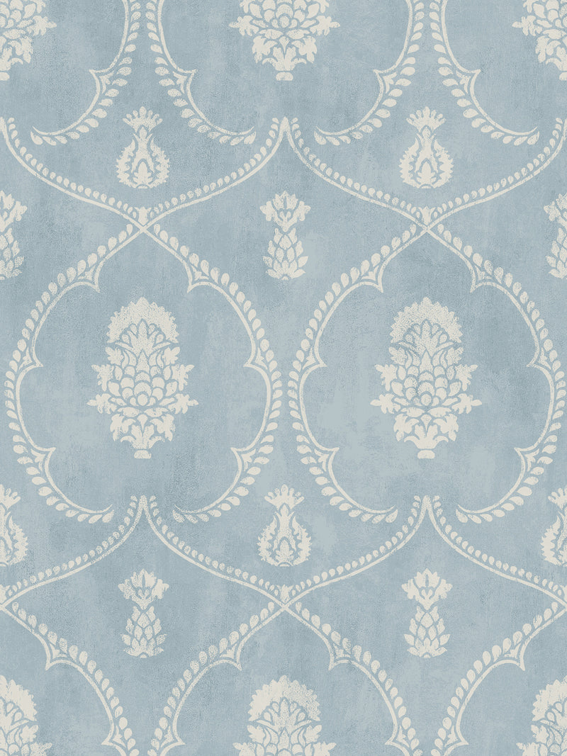 Royal Damask Wallpaper Wallpaper Ronald Redding Double Roll Blue 