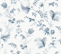 Floral Lace Wallpaper Wallpaper Ronald Redding Double Roll Navy 