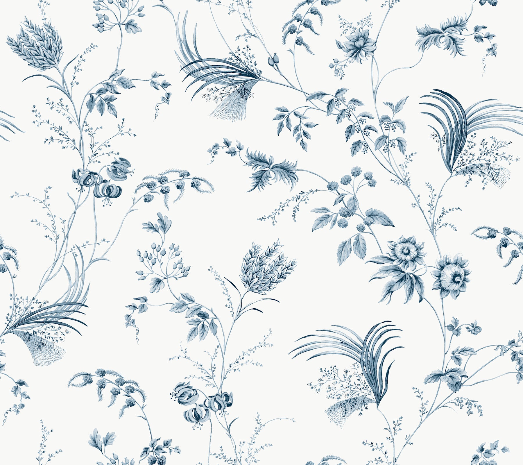Floral Lace Wallpaper Wallpaper Ronald Redding Double Roll Navy 