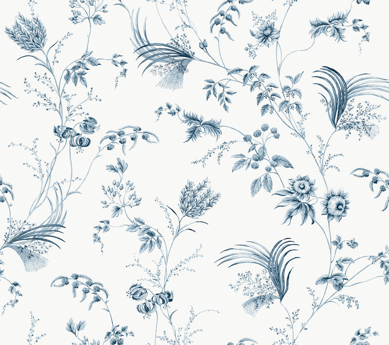Floral Lace Wallpaper Wallpaper Ronald Redding Double Roll Navy 