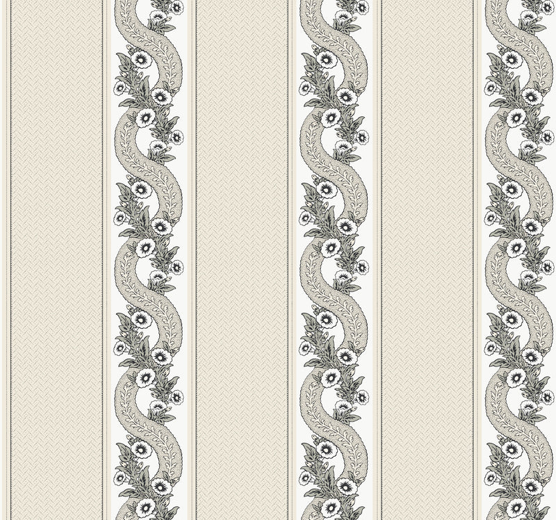 Abbey's Garland Wallpaper Wallpaper Ronald Redding Double Roll Black & White 