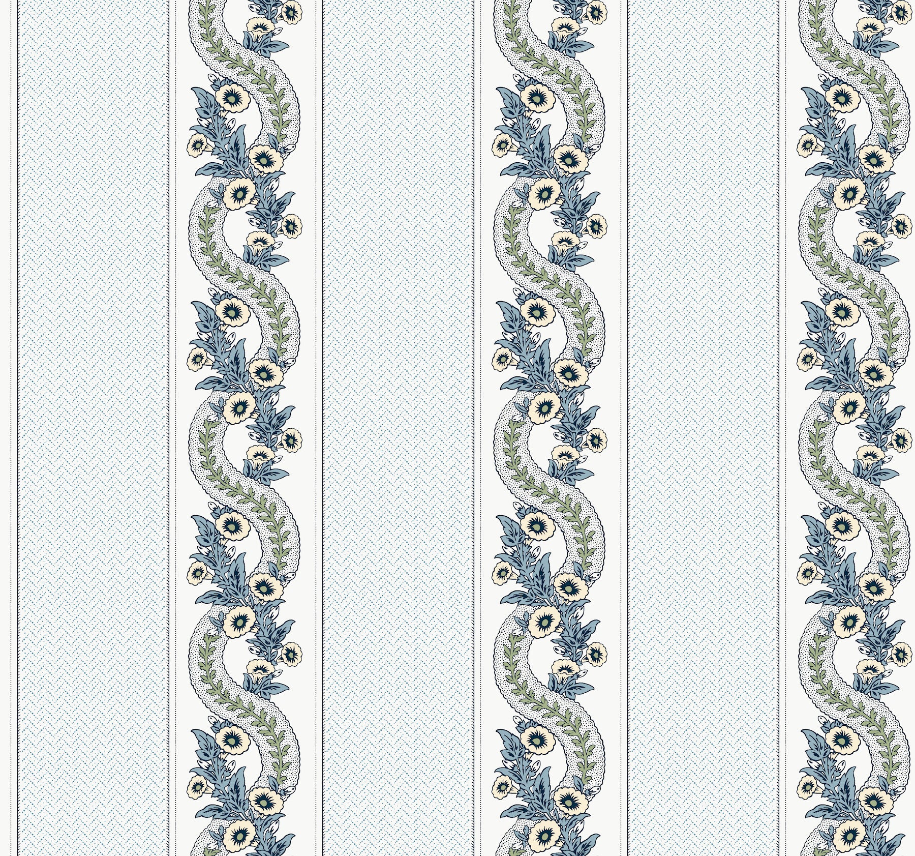 Abbey's Garland Wallpaper Wallpaper Ronald Redding Double Roll Aqua 
