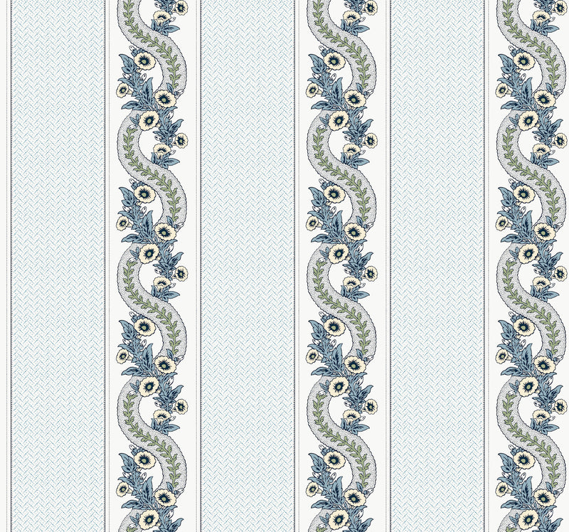 Abbey's Garland Wallpaper Wallpaper Ronald Redding Double Roll Aqua 
