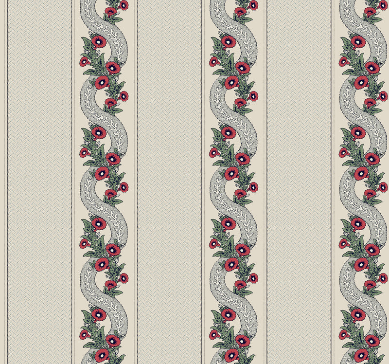 Abbey's Garland Wallpaper Wallpaper Ronald Redding Double Roll Ruby 