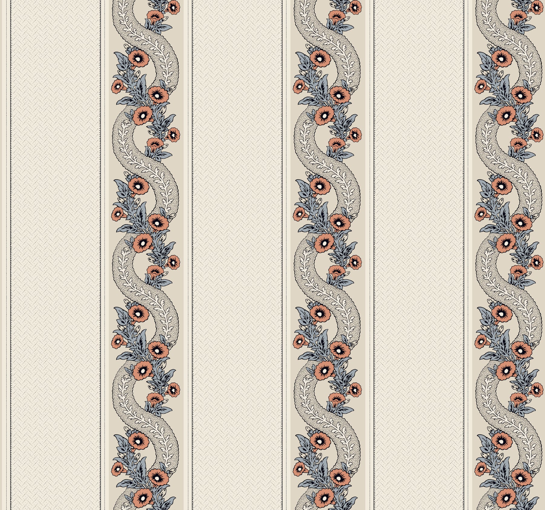 Abbey's Garland Wallpaper Wallpaper Ronald Redding Double Roll Coral 