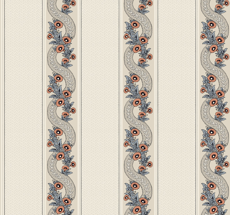 Abbey's Garland Wallpaper Wallpaper Ronald Redding Double Roll Coral 
