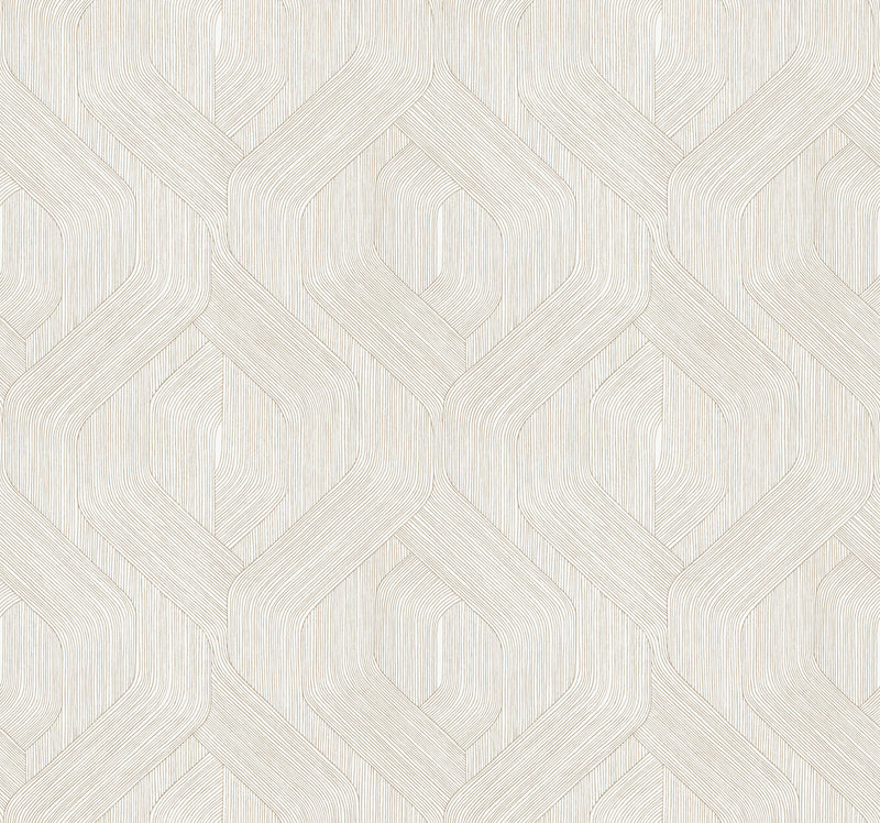 Fine Line Geometric Wallpaper Wallpaper Candice Olson Double Roll Taupe on White 