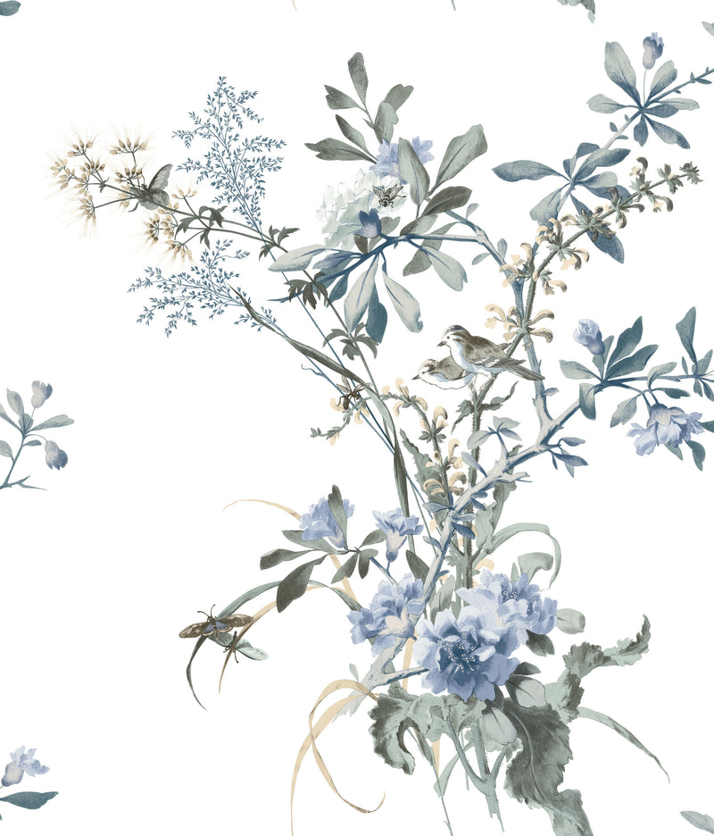 Wild Flowers Premium Peel + Stick Wallpaper Peel and Stick Wallpaper York Roll Jade 