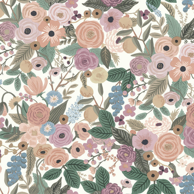 Garden Party Premium Peel + Stick Wallpaper Peel and Stick Wallpaper Rifle Paper Co. Roll Blush Multi 