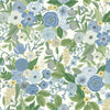 Garden Party Premium Peel + Stick Wallpaper Peel and Stick Wallpaper Rifle Paper Co. Roll Blue & Green Multi 