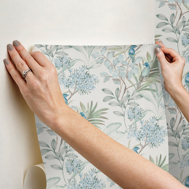 Handpainted Songbird Premium Peel + Stick Wallpaper Peel and Stick Wallpaper York Wallcoverings   