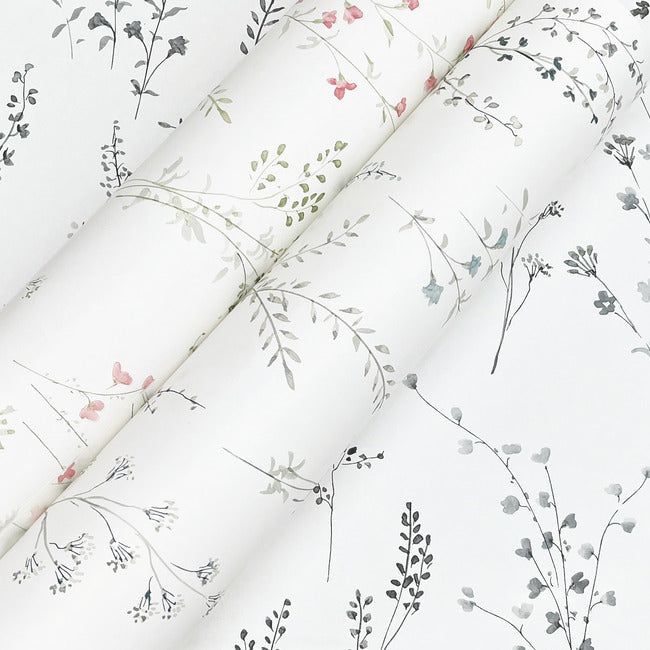 Wildflower Sprigs Premium Peel + Stick Wallpaper Peel and Stick Wallpaper York Wallcoverings   