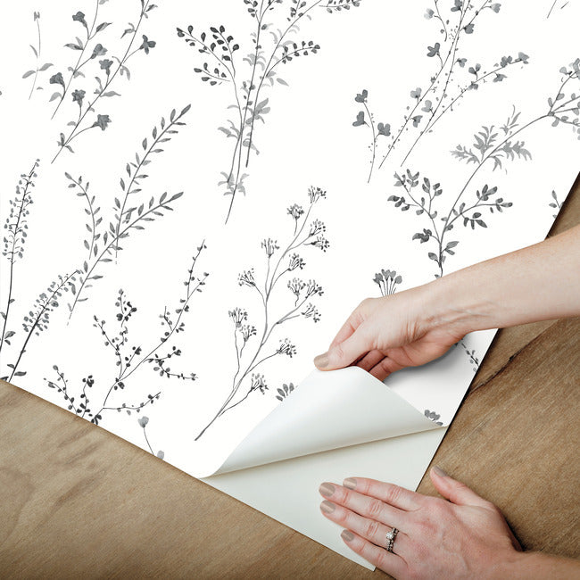 Wildflower Sprigs Premium Peel + Stick Wallpaper Peel and Stick Wallpaper York Wallcoverings   