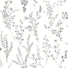 Wildflower Sprigs Premium Peel + Stick Wallpaper Peel and Stick Wallpaper York Wallcoverings Roll Black & White 