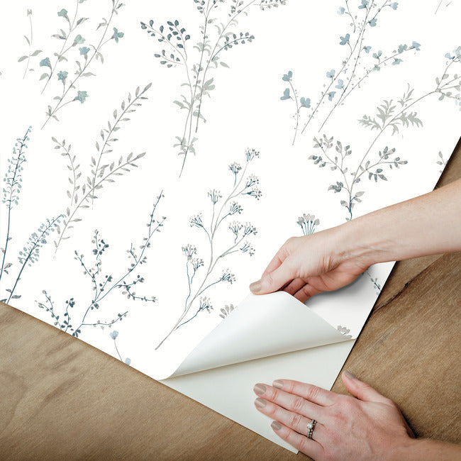 Wildflower Sprigs Premium Peel + Stick Wallpaper Peel and Stick Wallpaper York Wallcoverings   