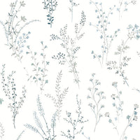 Wildflower Sprigs Premium Peel + Stick Wallpaper Peel and Stick Wallpaper York Wallcoverings Roll Blue/Green 