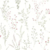 Wildflower Sprigs Premium Peel + Stick Wallpaper Peel and Stick Wallpaper York Wallcoverings Roll Pink/Green/Grey 