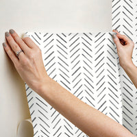 Painted Herringbone Peel and Stick Wallpaper Peel and Stick Wallpaper York Wallcoverings   