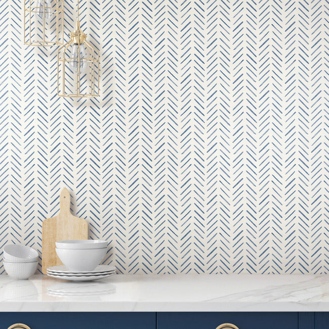 Painted Herringbone Peel and Stick Wallpaper Peel and Stick Wallpaper York Wallcoverings   